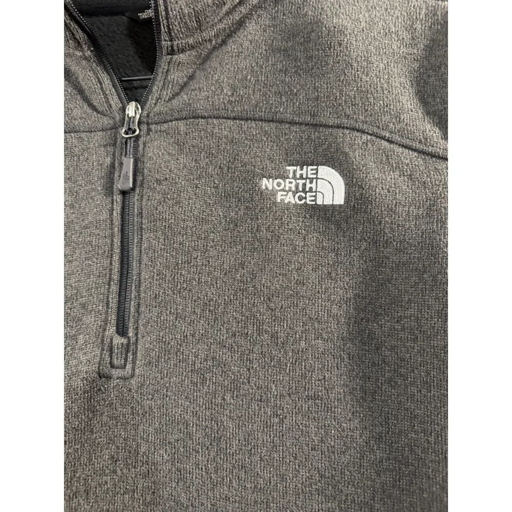 The North Face Mens 1/4 Zip Fleece Pullover Sweater Gray Large L